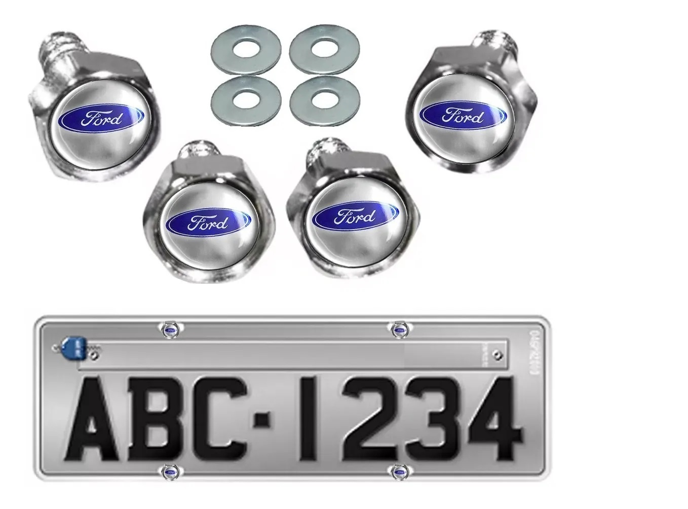 Kit 4 Parafusos De Placa Emblema Ford Fie...