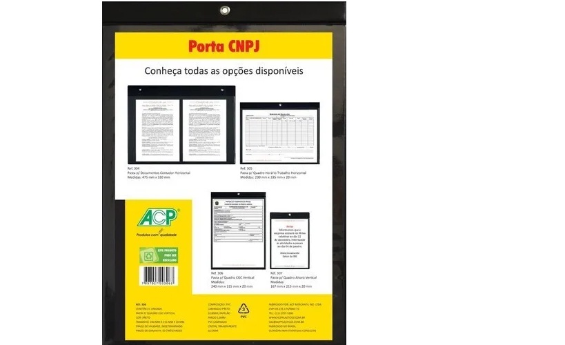 Kit 20 Porta Cnpj Vertical Acp 240mm X 315mm