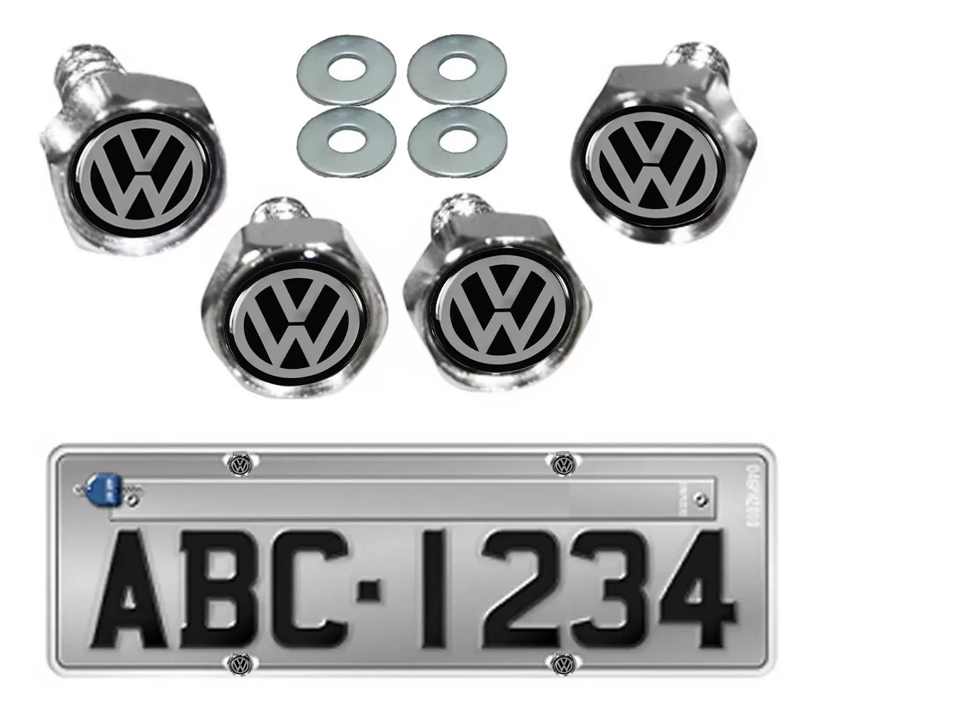 Kit 4 Parafusos De Placa Emblema Vw Saveiro