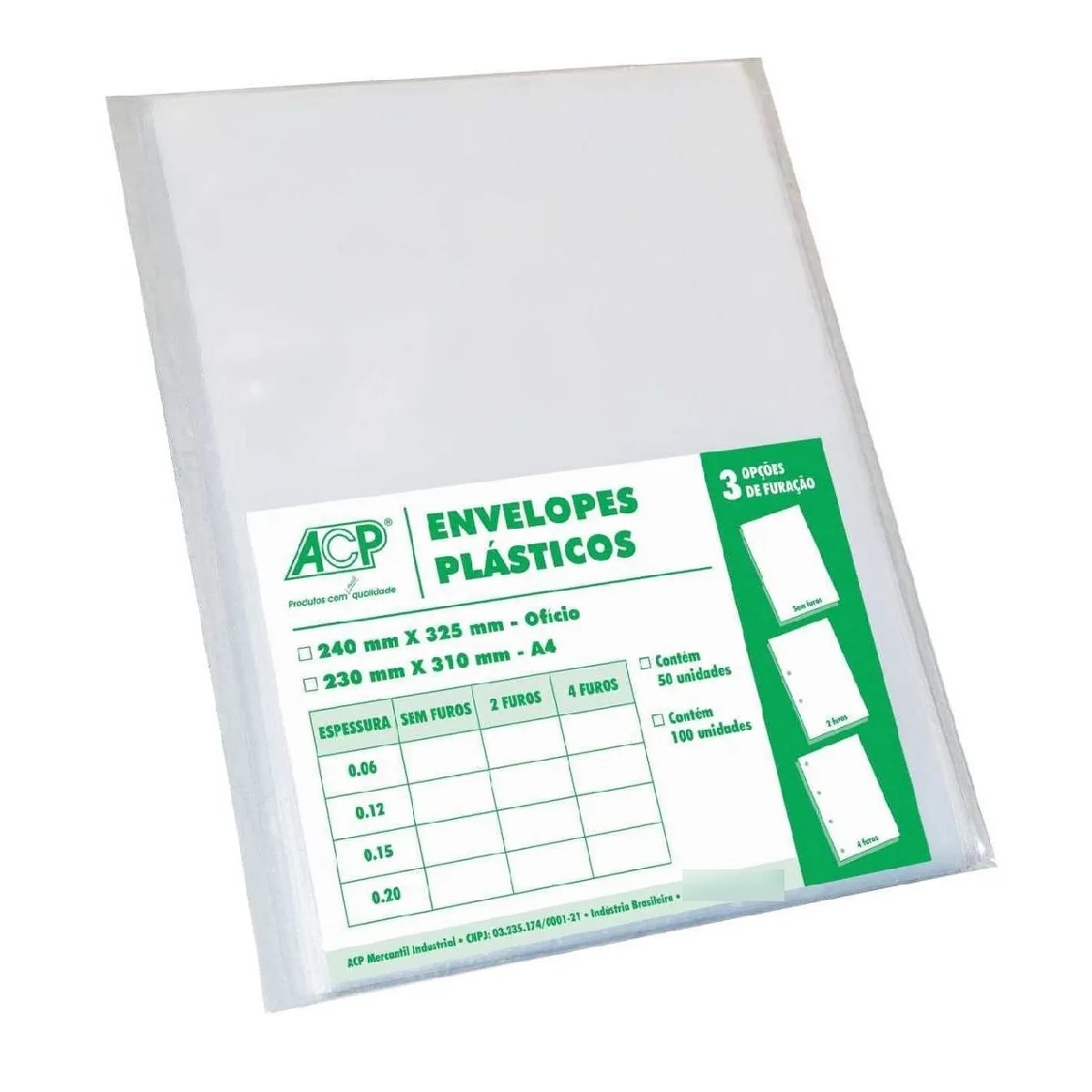 Envelope Plastico Oficio S/furo Medio 0,1...