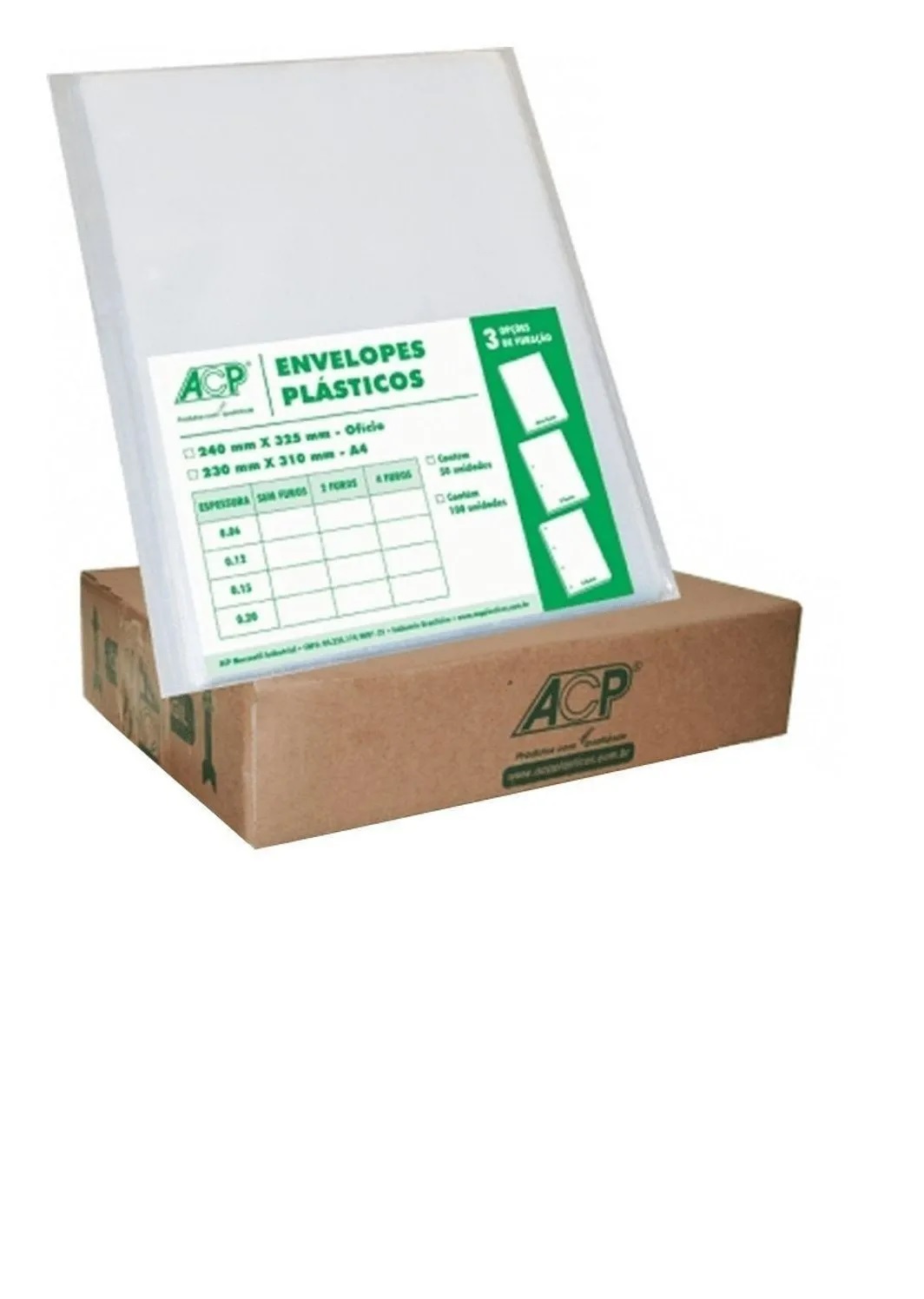 Envelope Plastico Oficio 2 Furos 0.20 Acp...