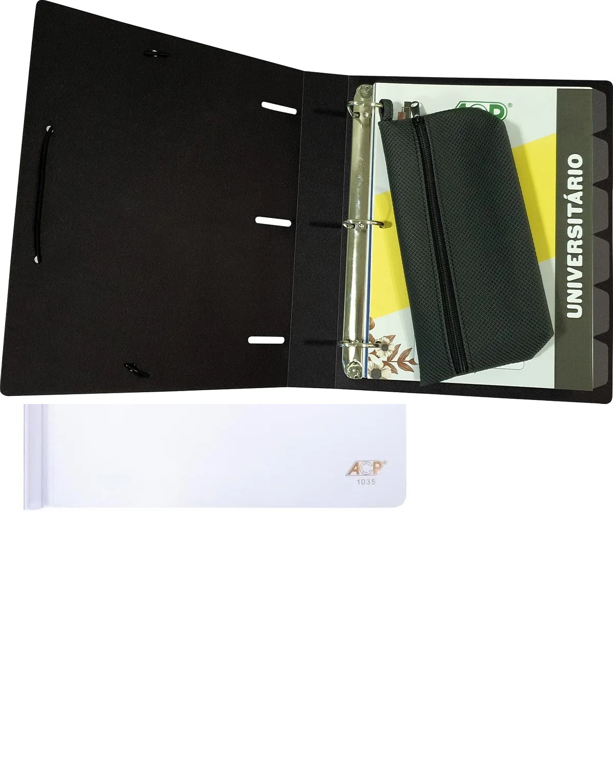 Caderno Argolado Universitário Black Pp 9...