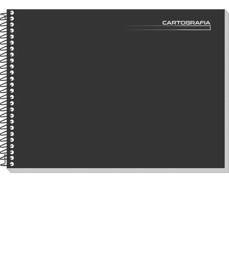 Caderno Cartografia Preto Capa Dura 96 Fo...