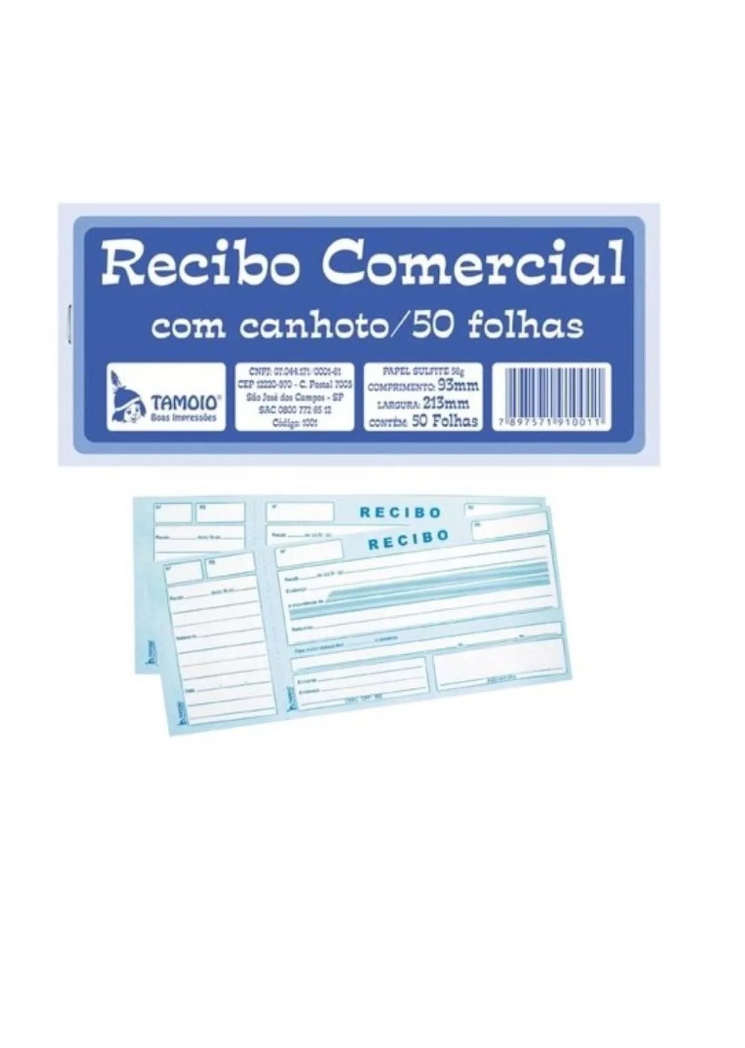 Kit 10 Blocos Recibo Comercial Com Canhot...