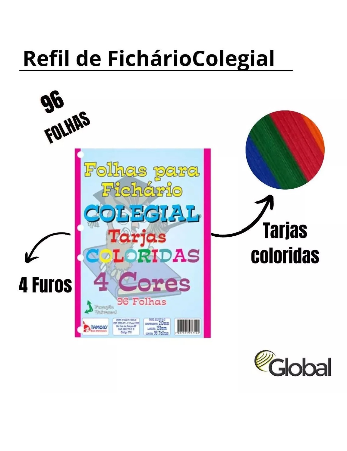 Kit 2 Folhas De Fichários Colegial Colori...