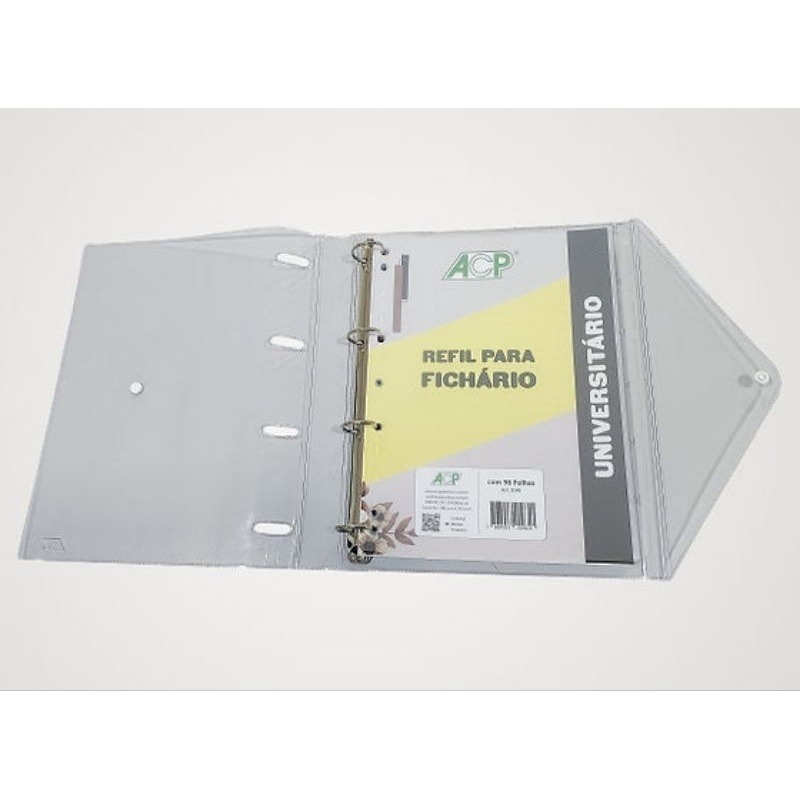 Fichario De Pvc Rosa Capa 96fl+divis Cristal