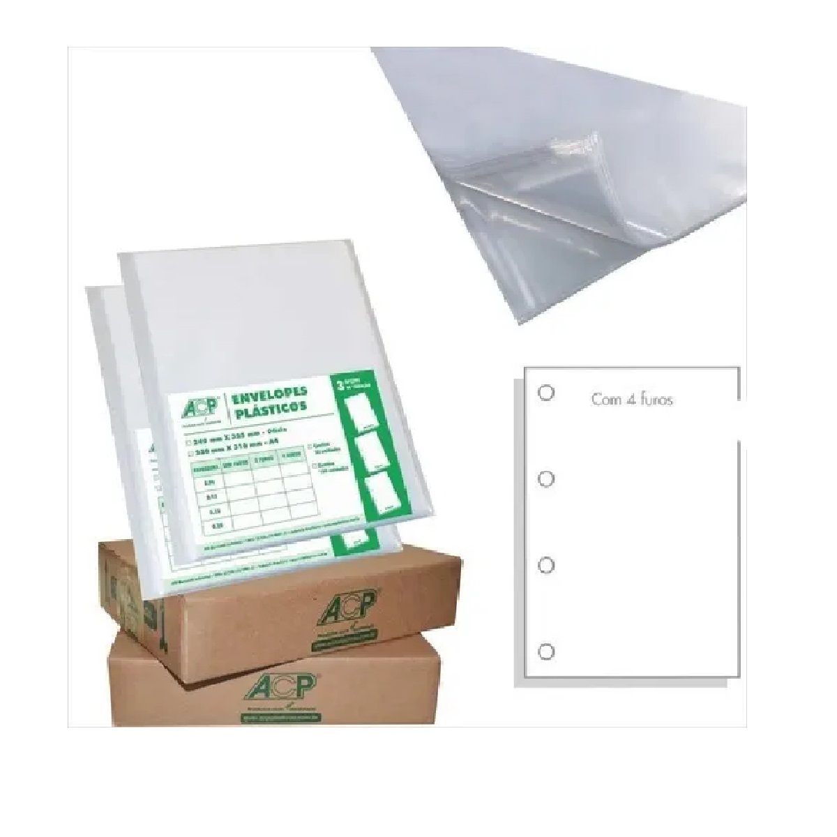 Kit 10 Pct Com 100 Envelopes Plásticos Of...