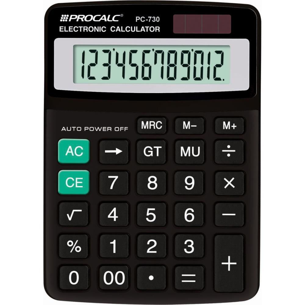 CALCULADORA DE MESA 12 DIG. PC730 PRETA