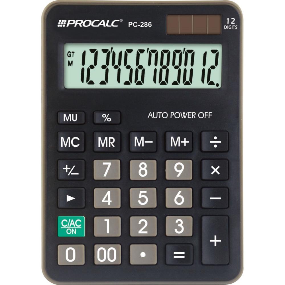 CALCULADORA DE MESA 12 DIG. GDE. PRETA PC286