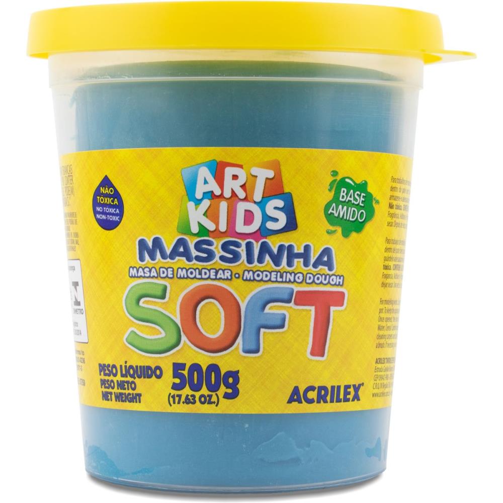 MASSA PARA MODELAR SOFT 500G.AZUL BS.AMIDO