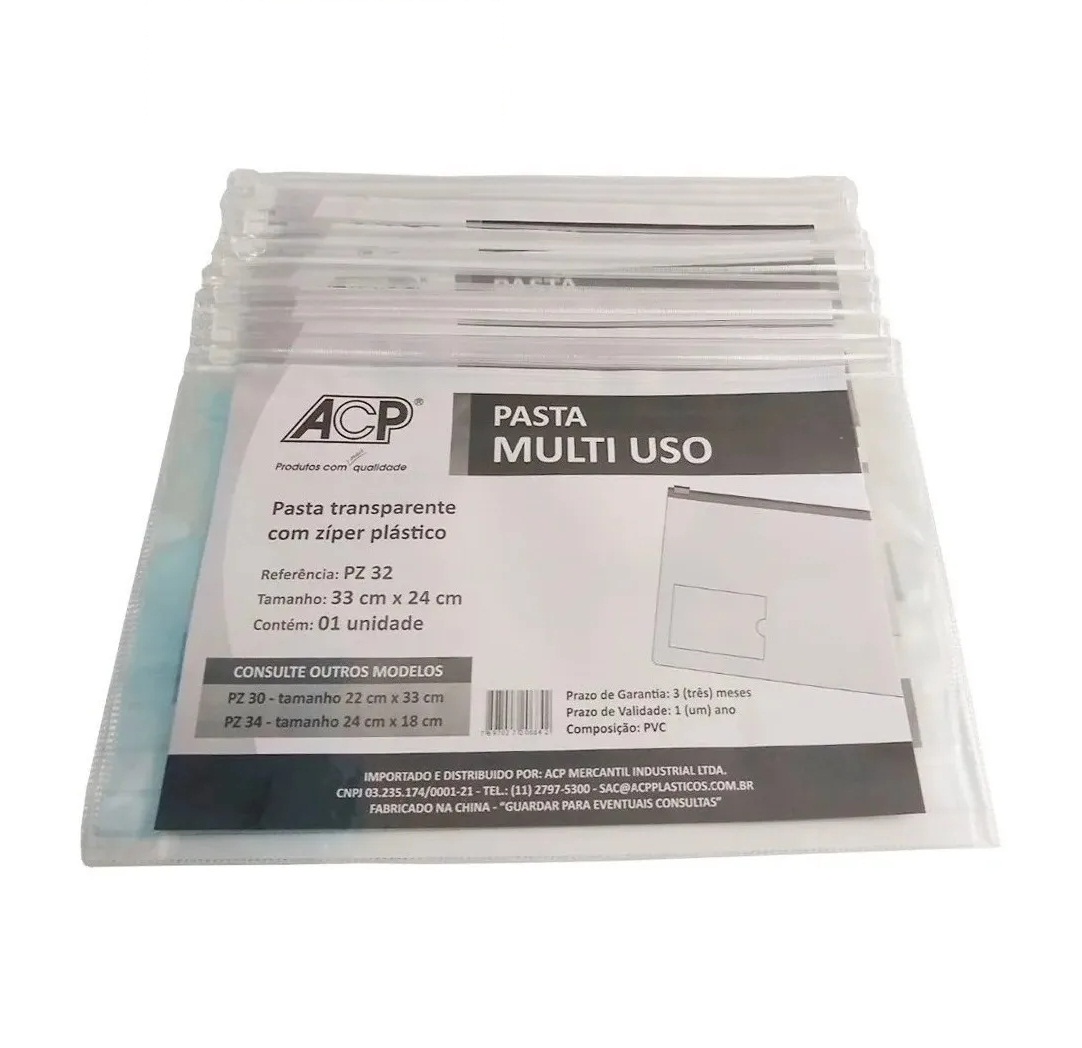 Kit 40 Pastas Multiuso Com Ziper 330x240m...